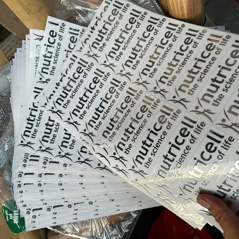 Custom Transfer 3D Sticker Shiny Gold Silver Transfer Sticker Brand Company Logo Wedding Personalized Transfer Stickers