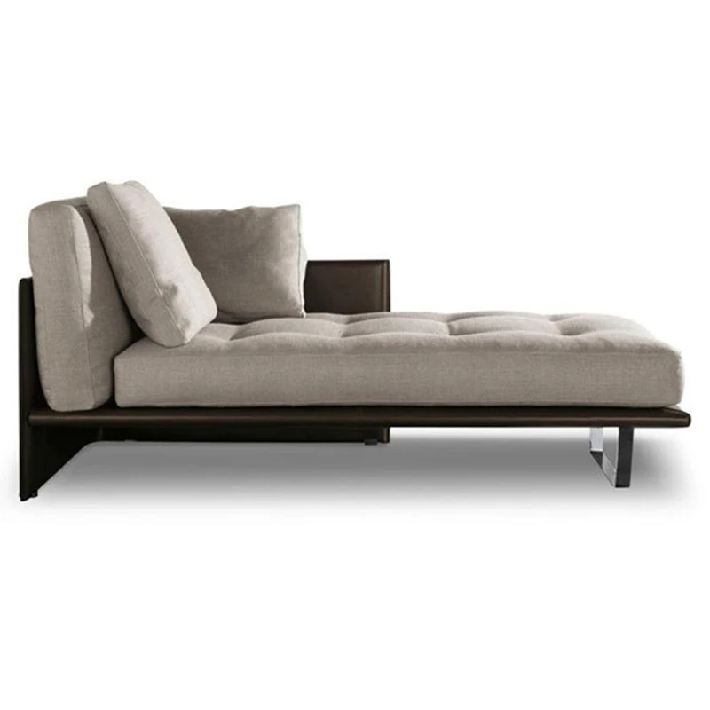 Fashionable light color cloth art sofa Italian minimalist living room arc corner combination living room sofa Chaise