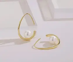 Lead free nickle free hypoallergenic fashion earrings 18k gold plated gold filled jewelry women pearl earrings