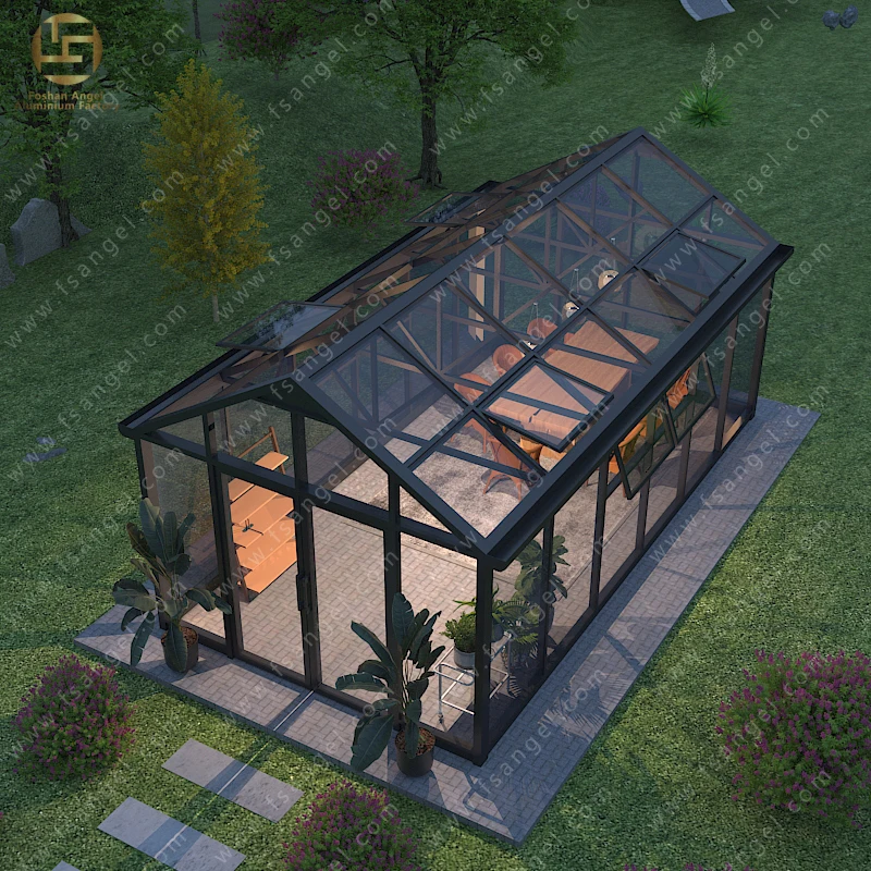 Luxury Custom Made High Quality Villa Outdoor Patio Aluminium Pyramid Shaped Luxury Small Glass House