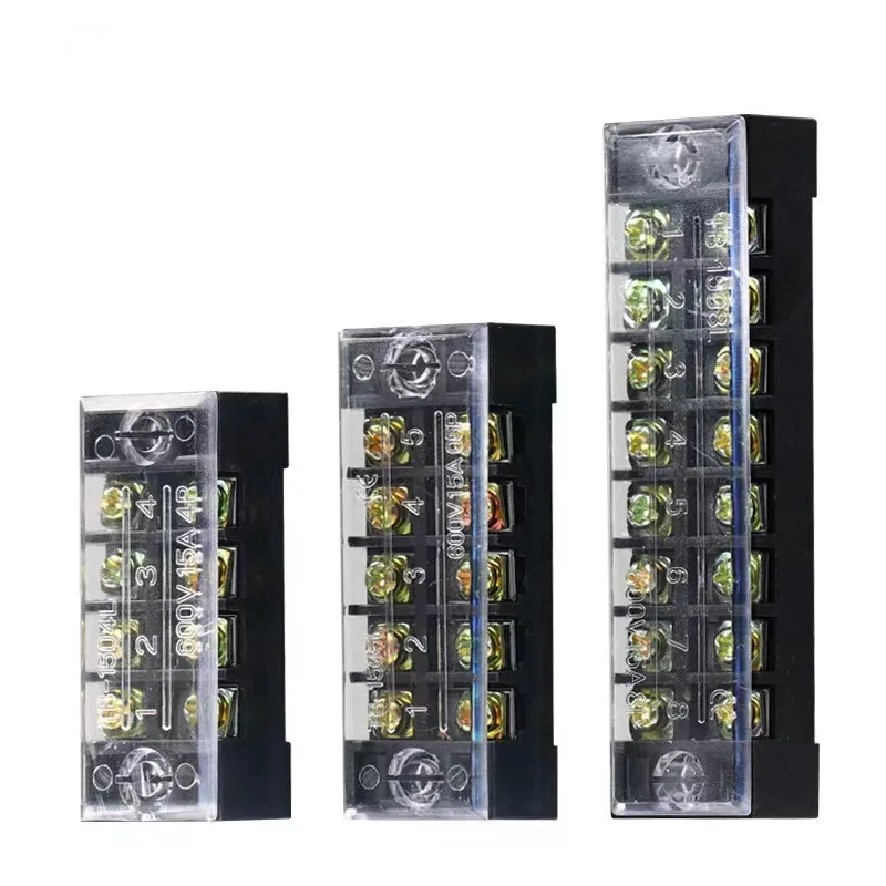 Клеммные блоки TB-1503 15A 600V латунный проводник двухрядный фиксированный забор винт клеммный блок разъем