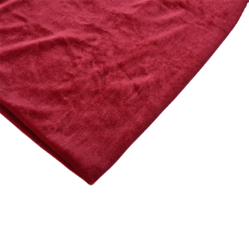 Colourful polyester spandex high elastic velvet korean velvet fabric for clothing and home textile