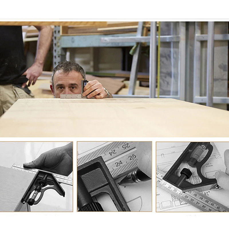 Measuring Tools Combination Square Adjustable Angle Ruler Degree Tool