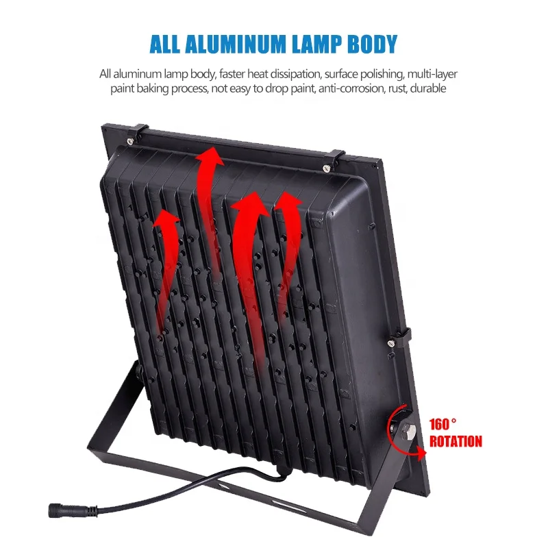 Холодный белый + теплый свет сада с дистанционным управлением 100W 200W 300W светодиодное освещение на открытом воздухе солнечной