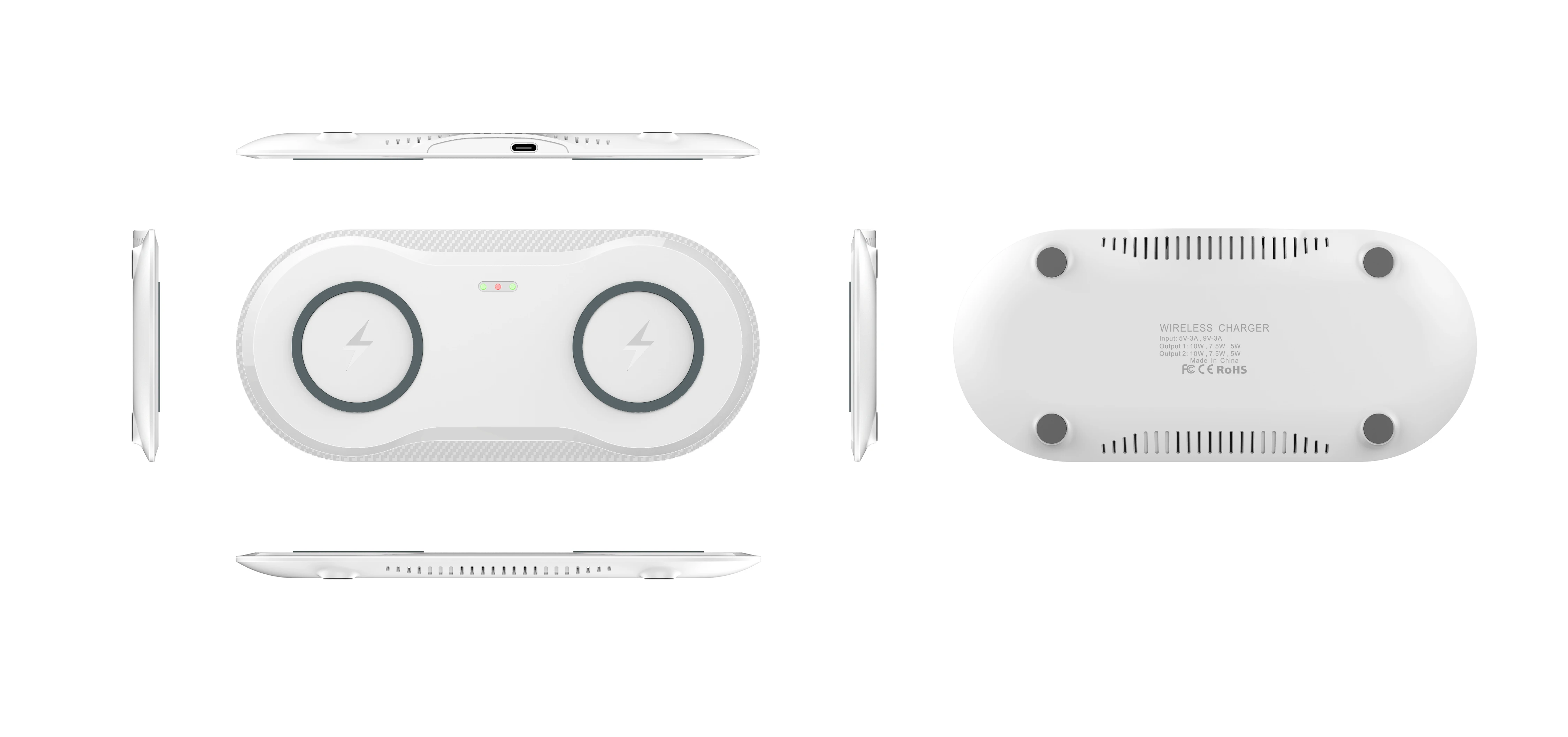 Kitway Hot Sell new Fast Qi  Dual Cell Phone Wireless Charger Wireless Mobile Phone Battery Charger Product