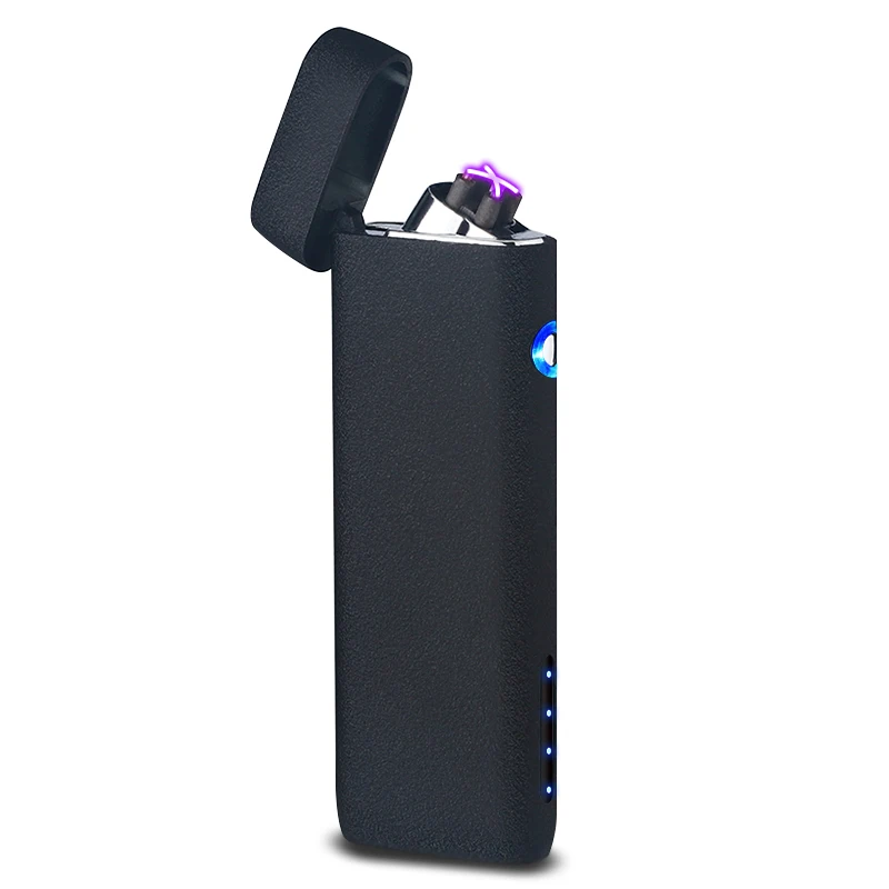 elektrische aanstekers No Gas Electronic USB Lighters Double Arc Plasma Flameless Cigarette Custom Logo with Power Indicator