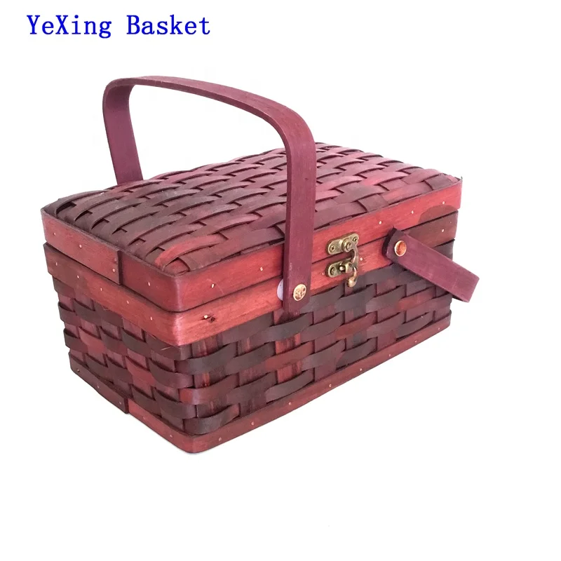 Professional factory woven gift storage gift basket with double collapsible handles