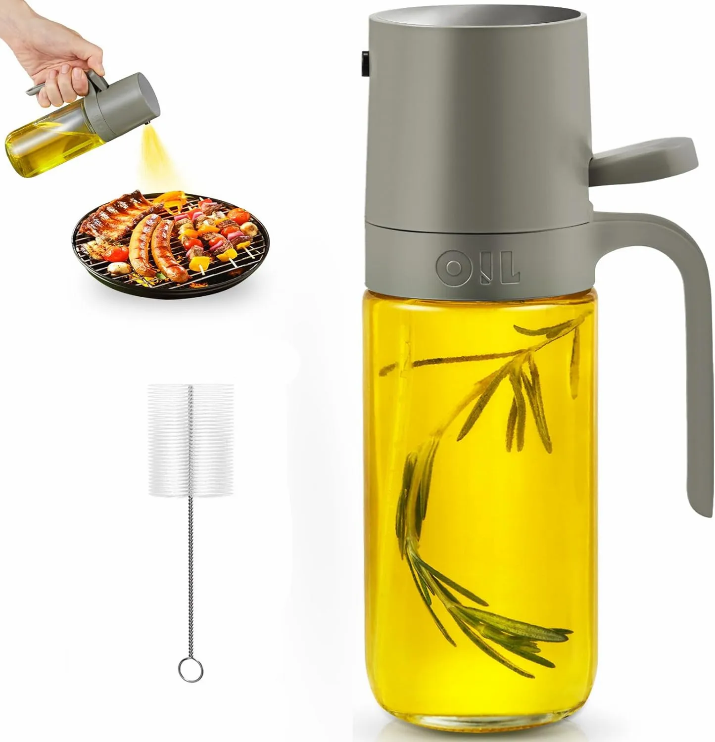 Yongli 250ml/8.3oz Versatile Cooking Oil Sprayer Olive Oil Spray Bottle for Air Fryer Salad Kitchen Use