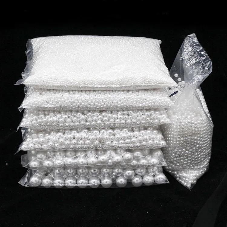 DS Factory beige ABS plastic pearl beads without hole imitation pearl round loose bead