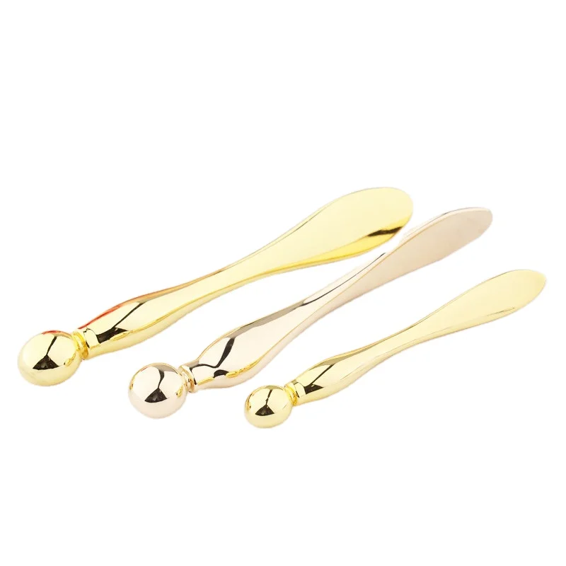 Маска для лица, массажная ложка, крем для глаз, массажная металлическая косметика, ложка для образцов под заказ, розовое золото, палочка для ухода за кожей