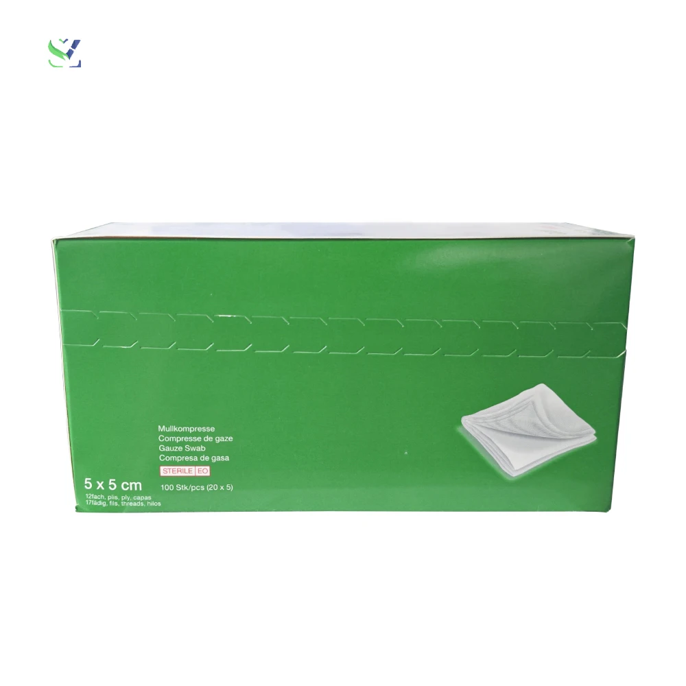 SZ factory price Disposable medical sterile absorbent 10x10cm 8ply gauze sponge 4x4 sterile gauze swabs