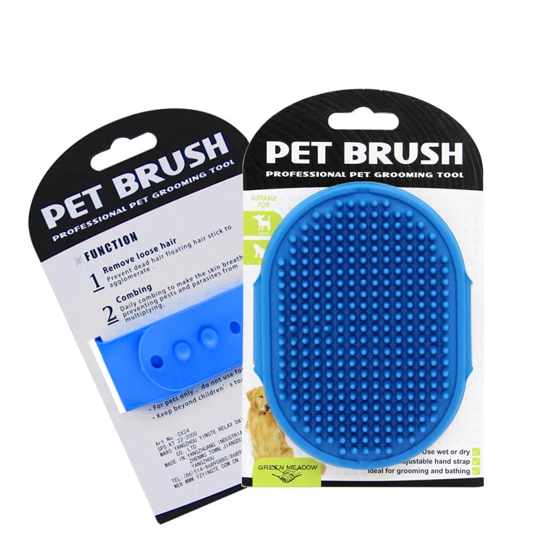 Wholesale pet cleaning and beauty products soft TPR rubber bath massage cat dog comb brush 2021