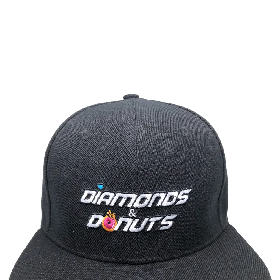 
acrylic fabric black hip hop snapback cap custom 