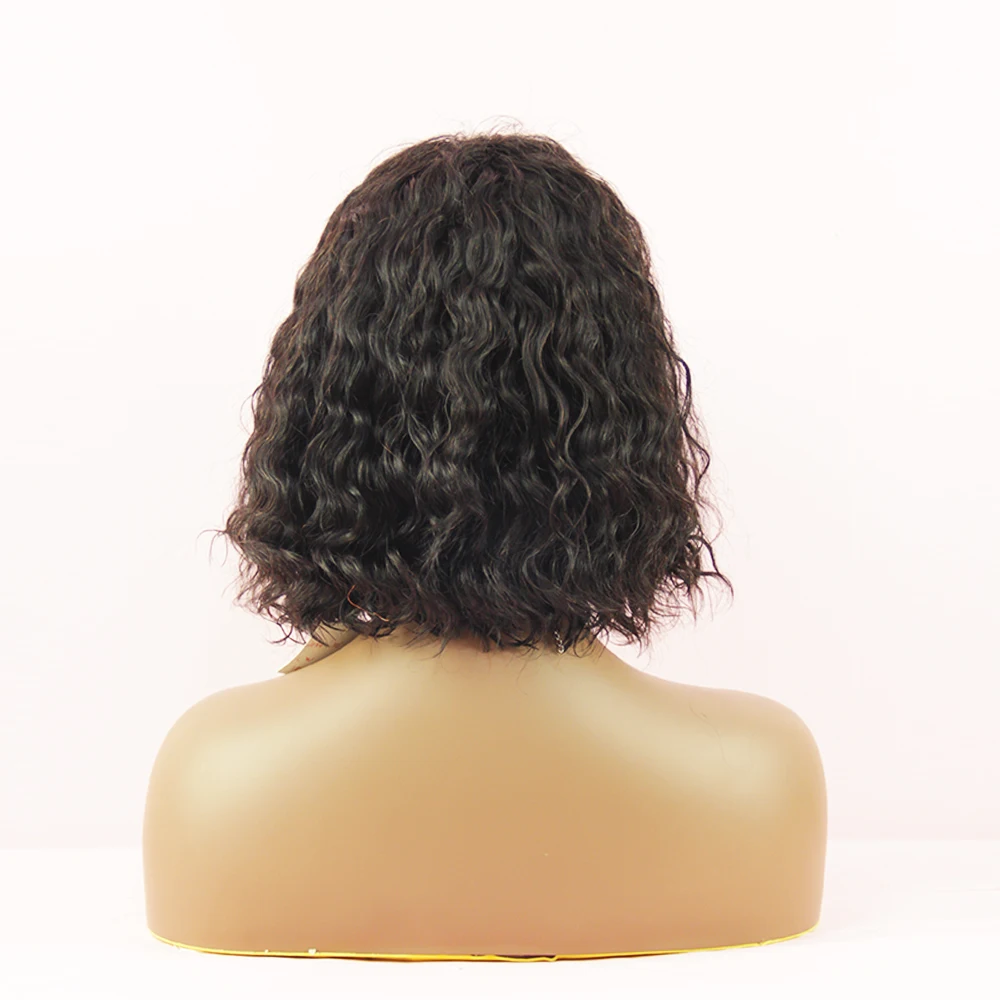 Perruque Pixie Cut Wig Human Hair Water Bob Short Pixie Cut Lace Wig Bleached Knots Lace Frontal 4x4 Pixie Curls Wig