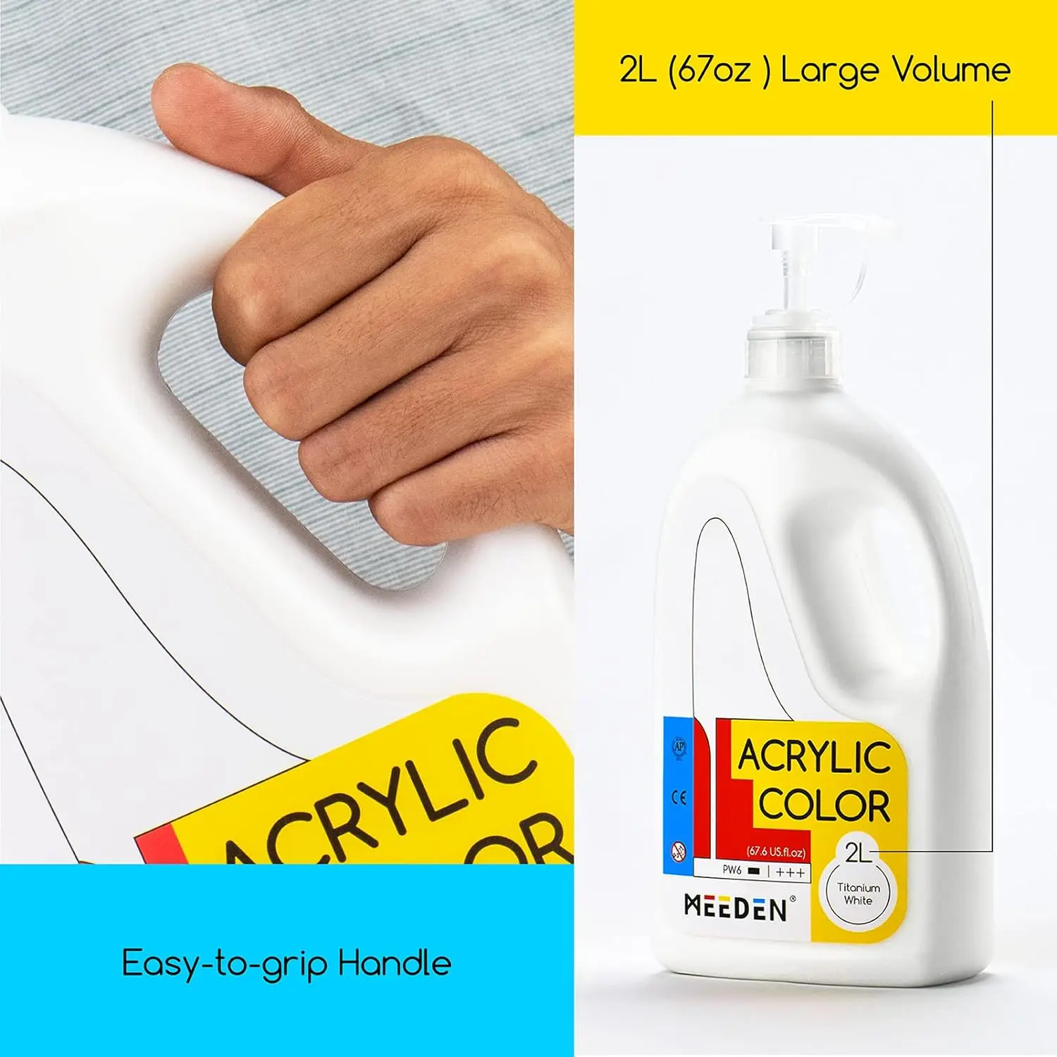 MEEDEN on Stock High Quality Non Toxic 2L large acrylic Paint Set for Painting