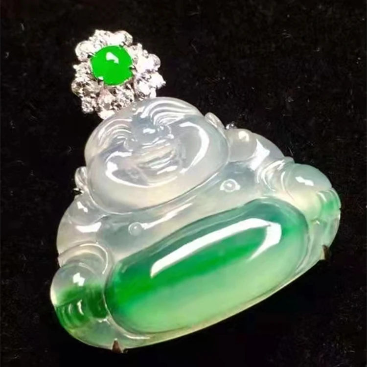 SGARIT brand Buddha Shape jade pendant gift party jewelry 18k white gold natural jade pendant jade jewelry for women and men