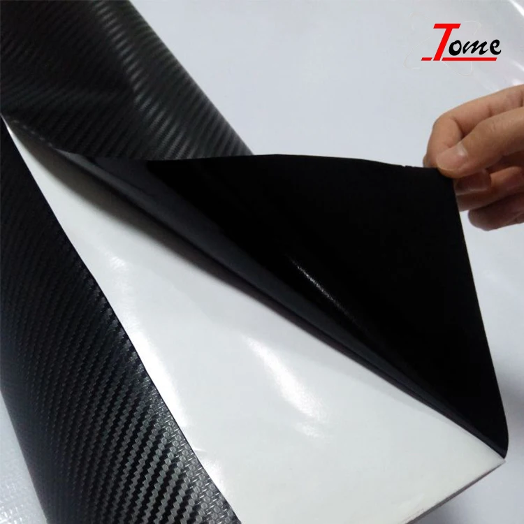 3D carbon fiber vinyl wrap, bubble free self adhesive carbon fiber, auto carbon paper