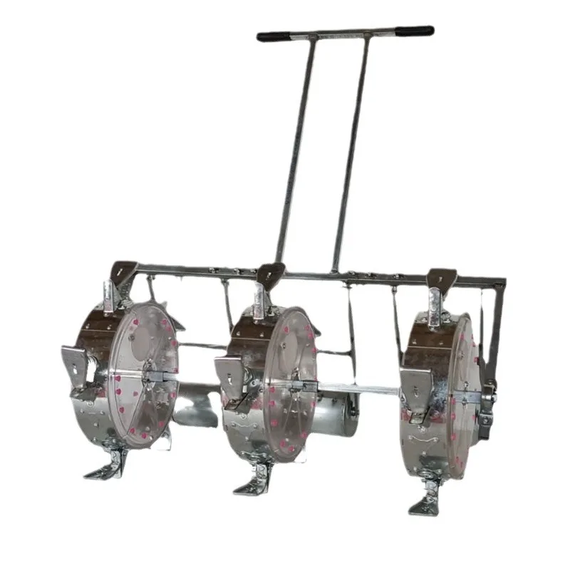 Soybean planter transplanter 3 row soybean corn hand push flash sales adjustable manual planting multi-walk
