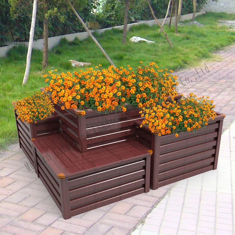 Horticultural landscape plant aluminum alloy street flower box liner plant box