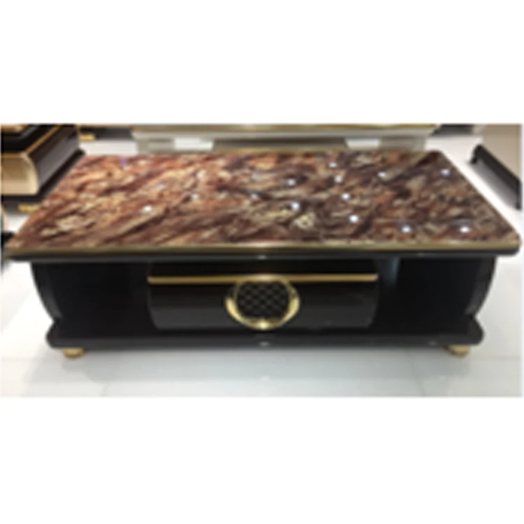 Chinese living room wood furniture design glass coffee tea table modern