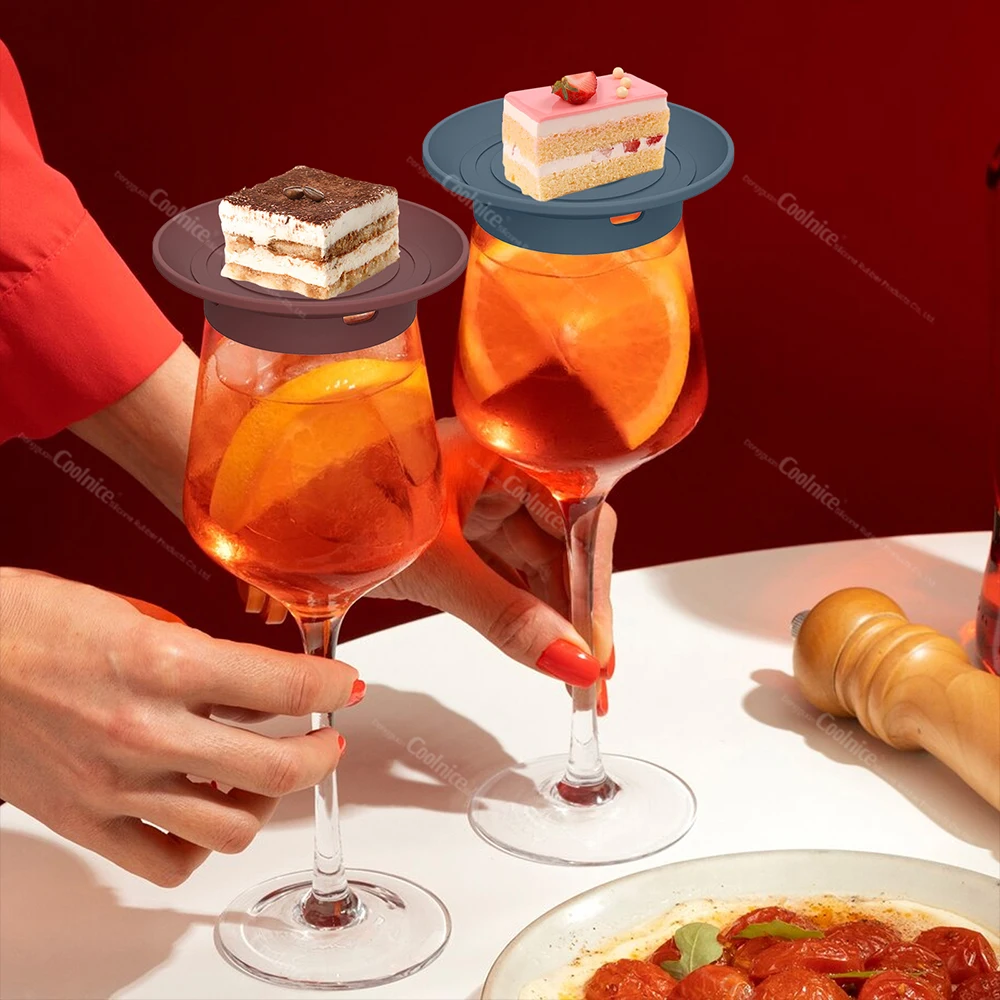 Easy to Wash Food Grade Cup Covers Silicone Wine Glass Covers Cocktail Plates for Wine Accessories Charcuterie Topper