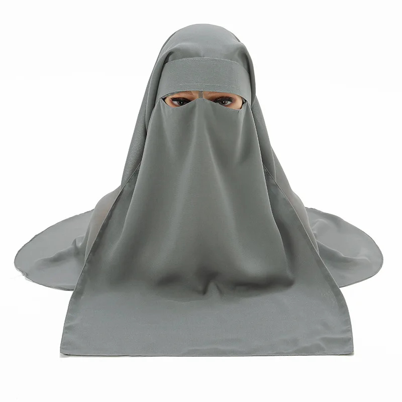 Оптовая продажа Высококачественная мусульманская вуаль Niqab однослойный тканевый чехол для лица исламский шарф тюрбан хиджаб женщин