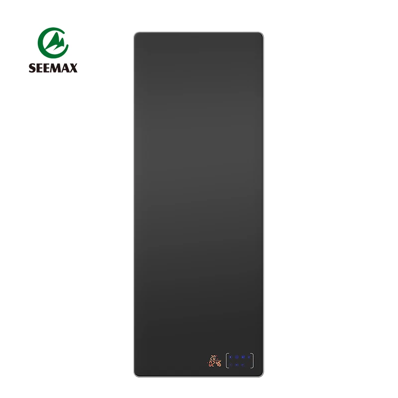 Bathroom Wall Heater Black 2000w High Quality Tempered Glass Panel Infrared Heater Electric