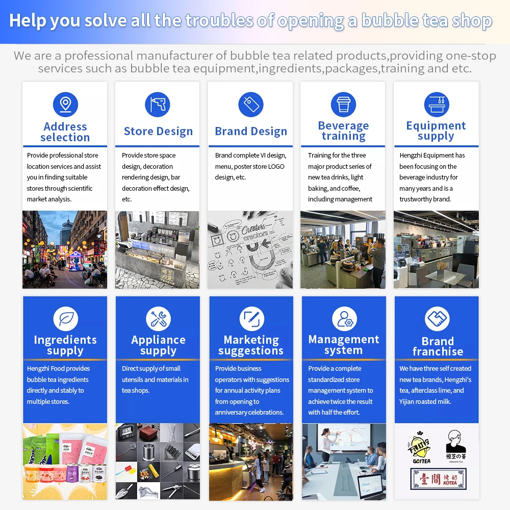 HENGZHI Commercial Bubble Tea Equipment Counter Bar Full Set Boba Tea Machine for Bubble Milk Tea Coffee Shop