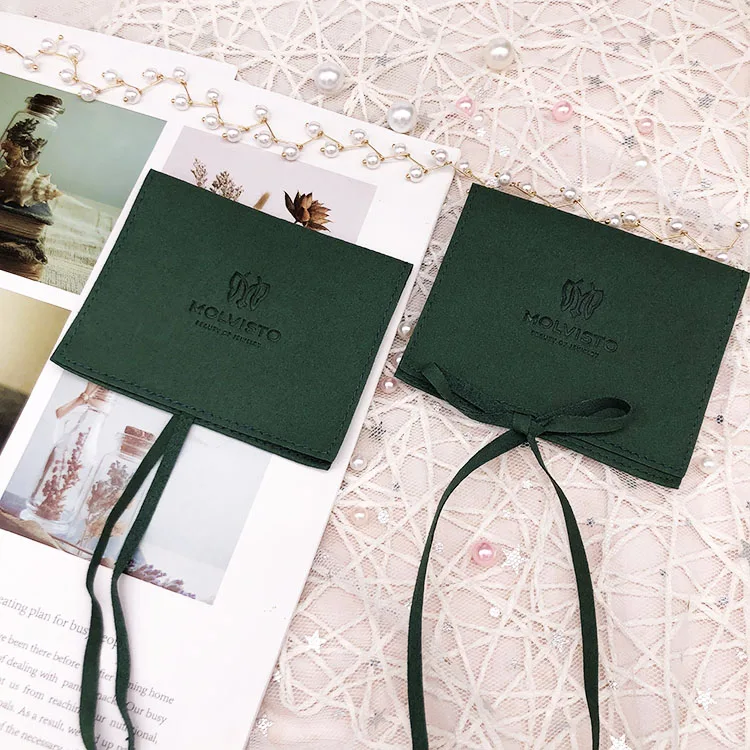 PandaSew Luxury Jewelry Pouches with Custom Logo Suede Velvet Small Drawstring Bag