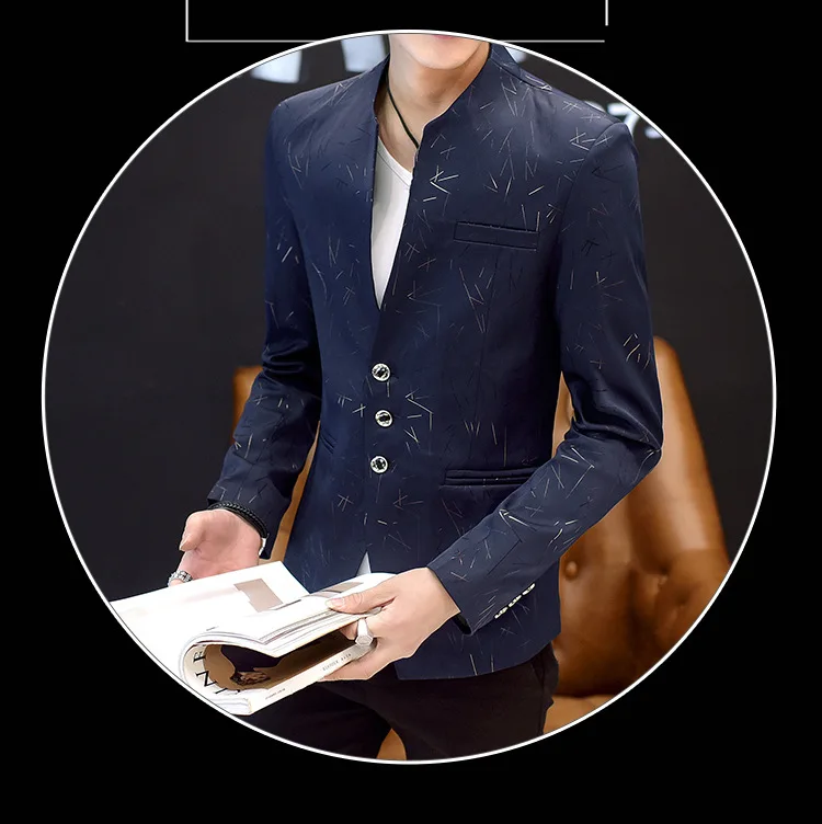 The Spirit Of Man Blazer Male Suit Jacket Casual Business Flower Pattern Luxury Stylish Blazers For Men Hot