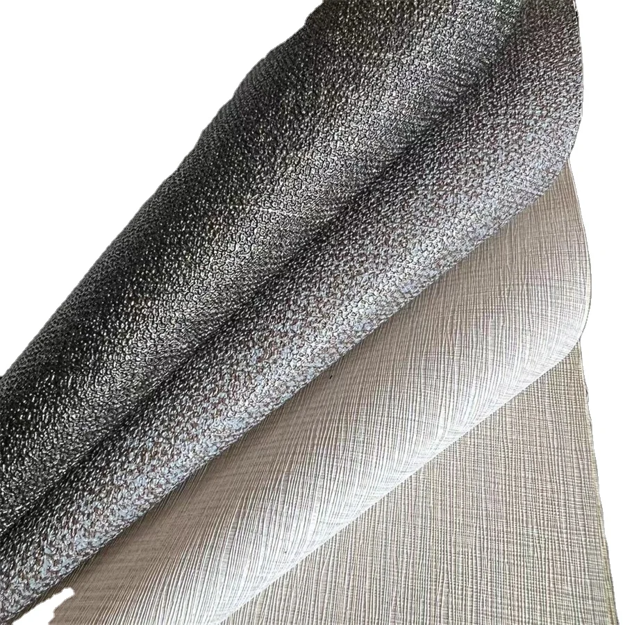 Custom Modern Plain Textured Gold Roll Bedroom Wall Paper PVC Vinyl Fire Resistant Linen Wallpaper Wall Covering