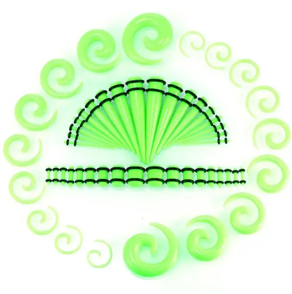 14G/00G 54 pack acrylic plug flesh tunnel earrings wholesale ear plugs jewelry