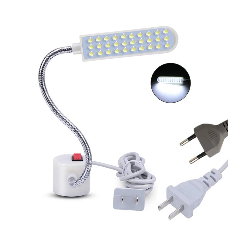 Светодиодная промышленная швейная машина, осветительная лампа, аксессуары для швейных машин, рабочий светильник 360, гибкая гусиная шея