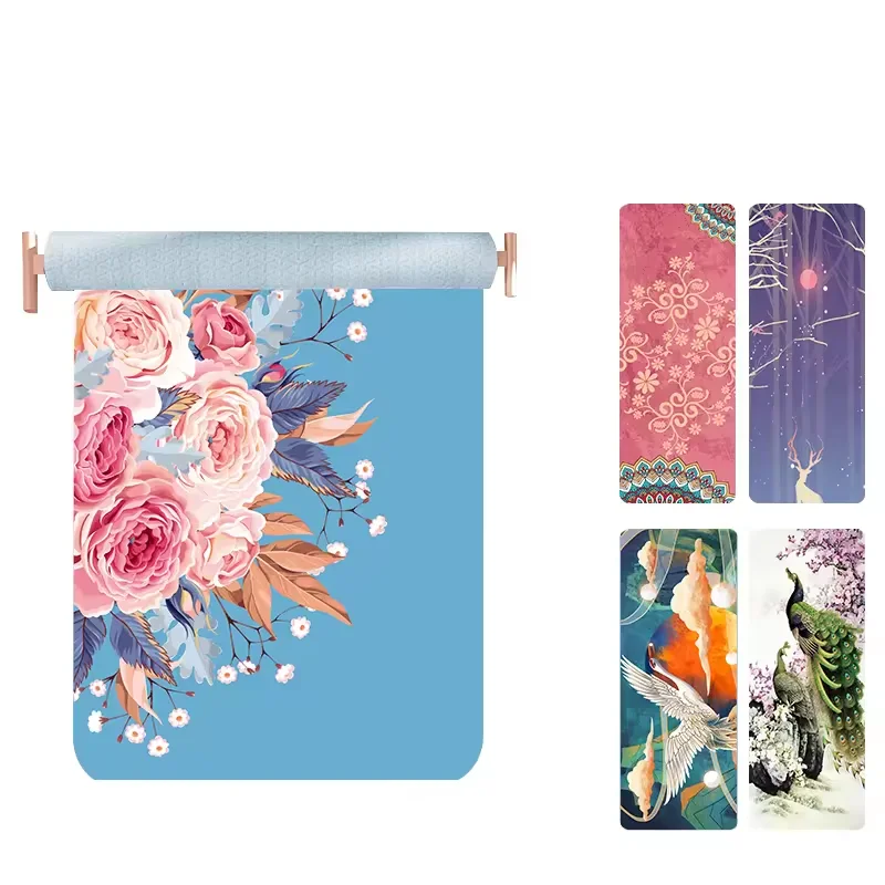 Customised 1830MM Large Microfiber Mat Natural Rubber Base Soft Surface Sublimation Print Yoga Mat Eco Friendly Suede Yoga Mat