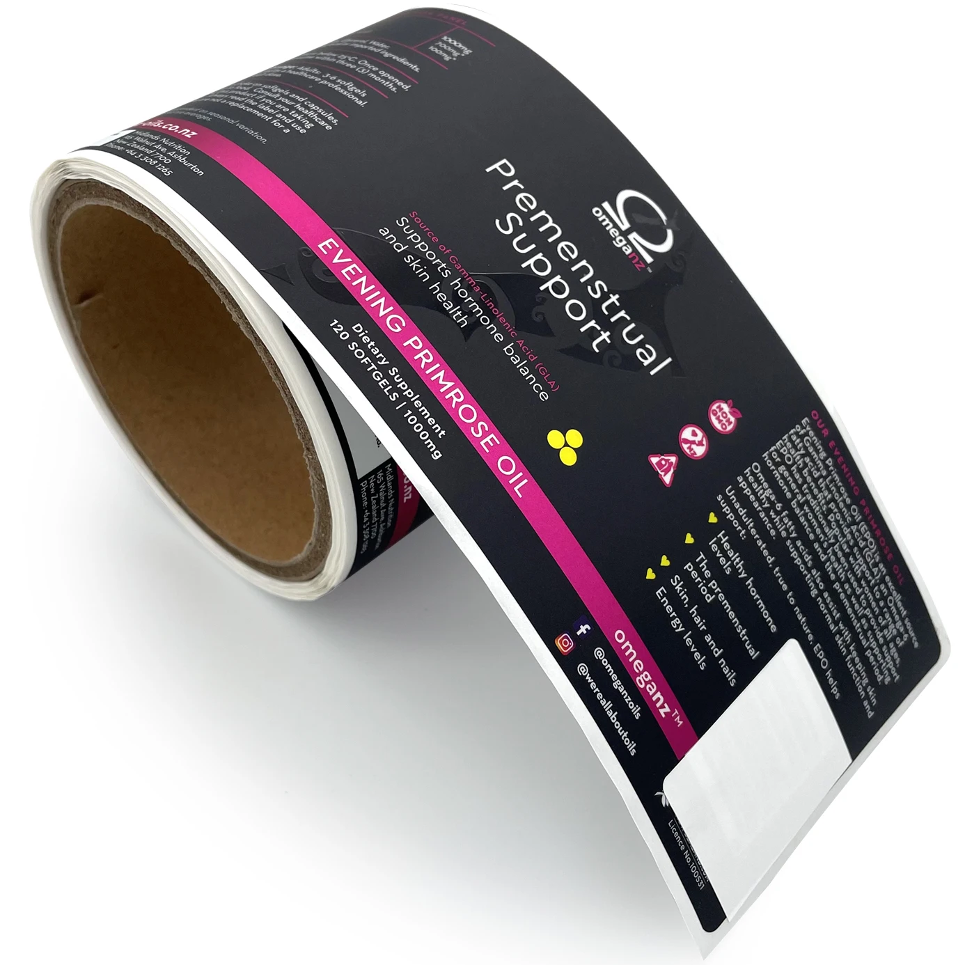 Customized Matte Lamination Silver Foil Film Spot UV Metallic PP Healthy Food Label Sticker