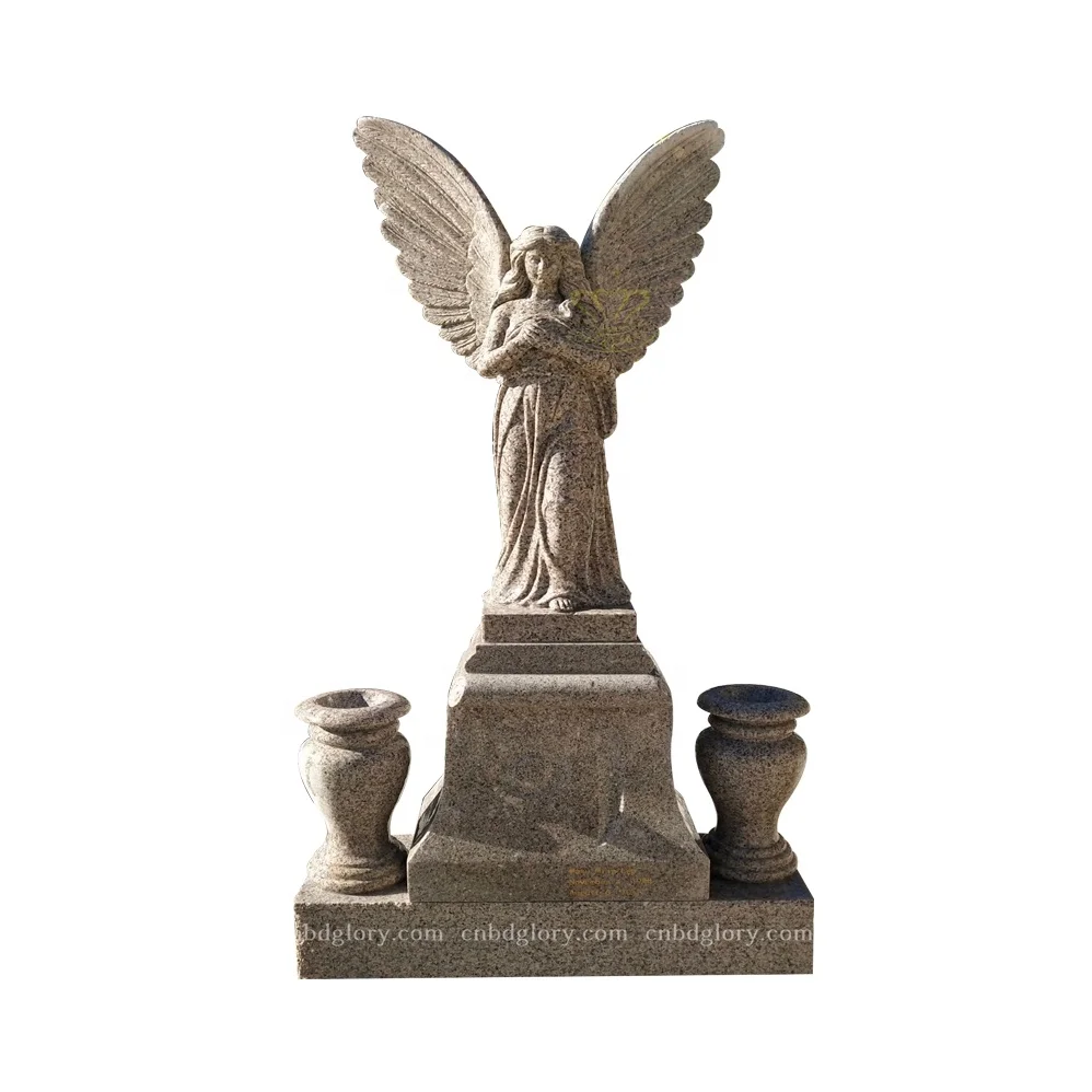 Ручной резной кладбище продукты мрамор молящийся ангел статуя