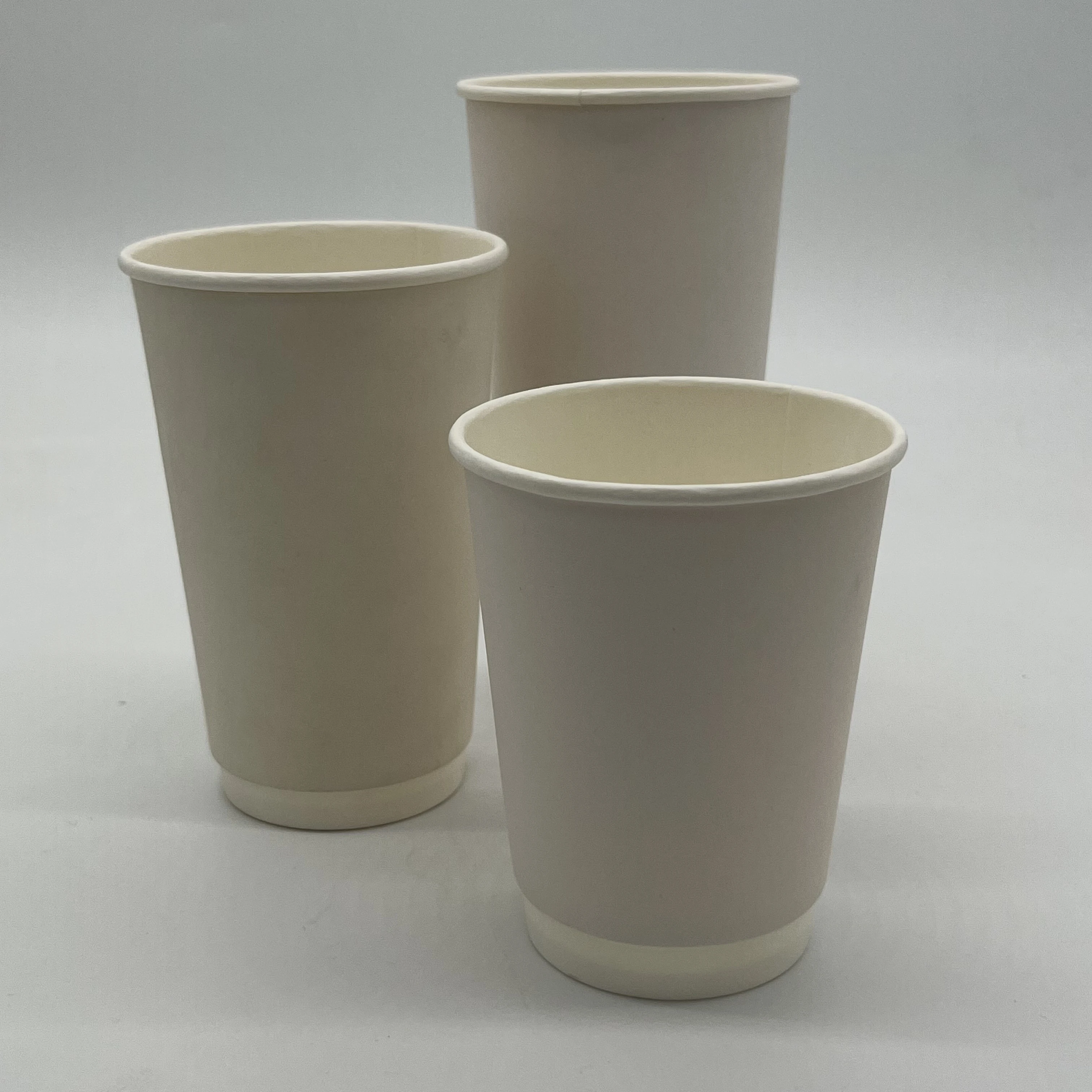 China Manufacture Disposable Double Wall Cups White 8/10/12 oz Custom Logo Hot Coffee Paper Cups With Lid for Cafe