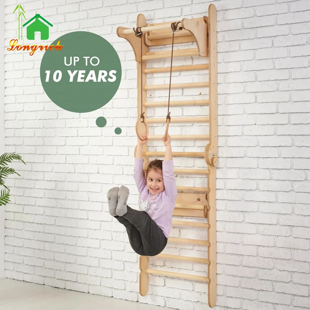 Indoor Swedish ladder Climbing wall Montessori play gym Monkey Bars Toddler climber gym for kids