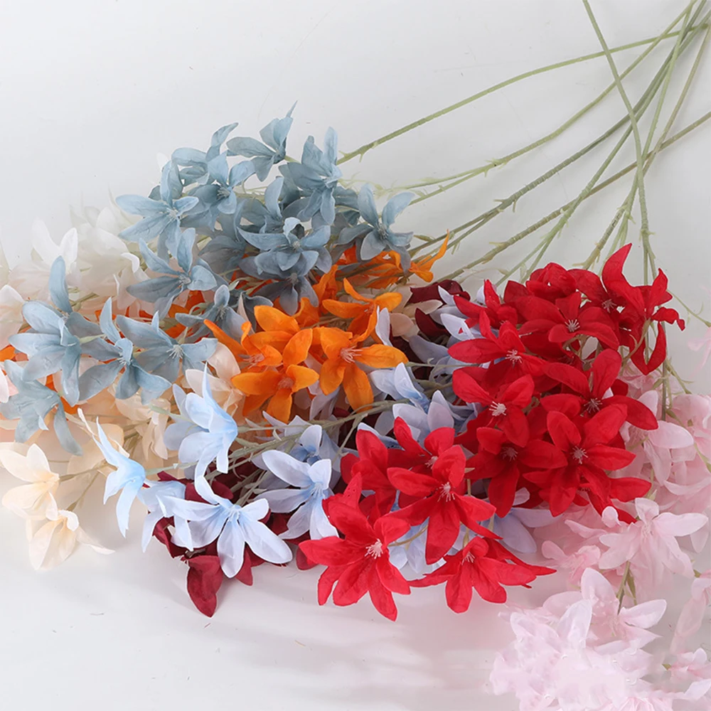 Искусственные орхидеи фиолетово-красные шелковые цветы для свадебного букета венок украшение стола на открытом воздухе