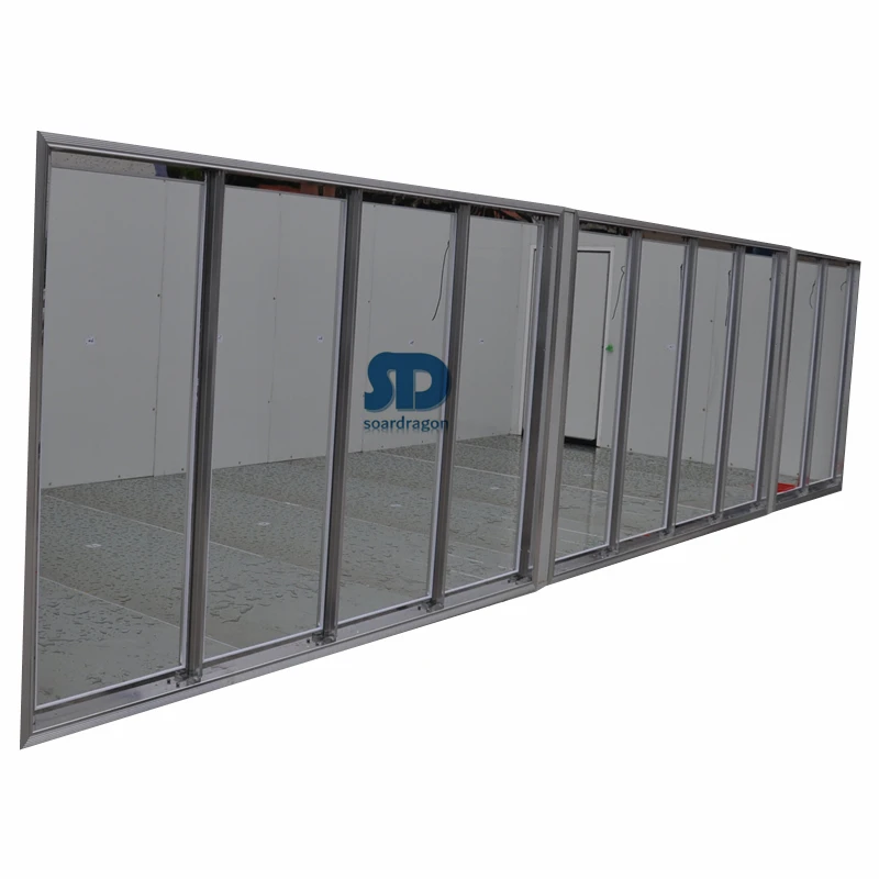 Soardragon refrigerator glass door silver glass door for freezer with tempered triple glass door