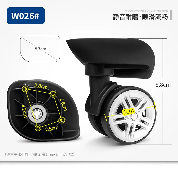 4 pinner 360 degree wheels for luggage case /removable universal mute wheel for suit case