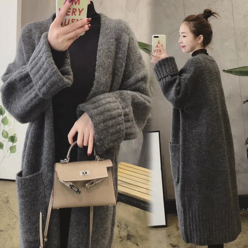 
Latest New arrival loose women plus size open front long sweater coat 