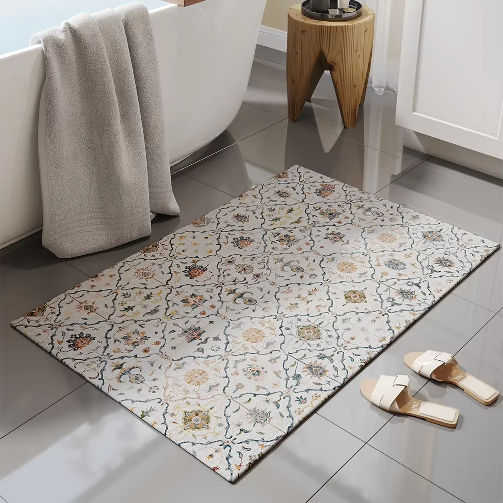 custom anti slip boho bathroom floor mat bathroom toilet mat quick dry hotel bath mats