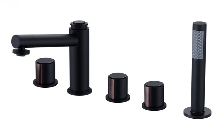 American style cUPC Brushed nickel BN finish brass Build in zinc spout round bath shower faucet set with pressure balance valve