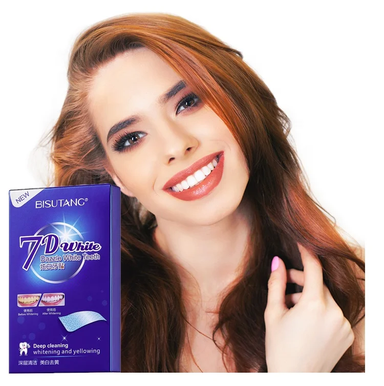 Private Label Professional White Teeth Deep Cleaning Advanced 7d White Dazzle Teeth Whitening Strips
