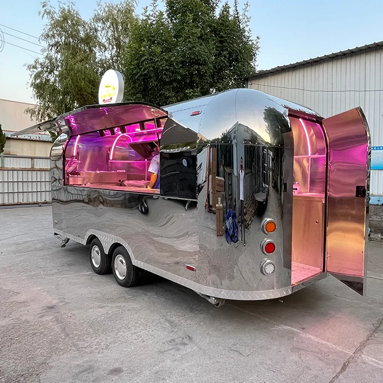 Air stream  Mobile Kitchen Fast Food Trailers Fully Equipped Custom Mobile Pizza  Hot Dog Fast Food Trucks With Full Kitchen