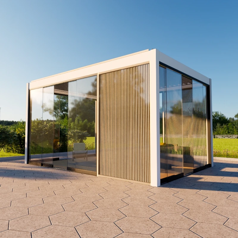 Scienlan легко собираемые наружные садовые перголы алюминиевые и беседки моторизованные автоматические биоклиматические солнечные батареи