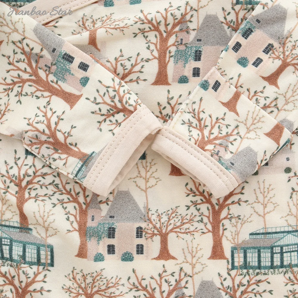 Wholesale Newborn Baby Long Sleeve Romper Suit Fashionable 100% Cotton Comfortable Soft Winter Design Bamboo New Design Fashion