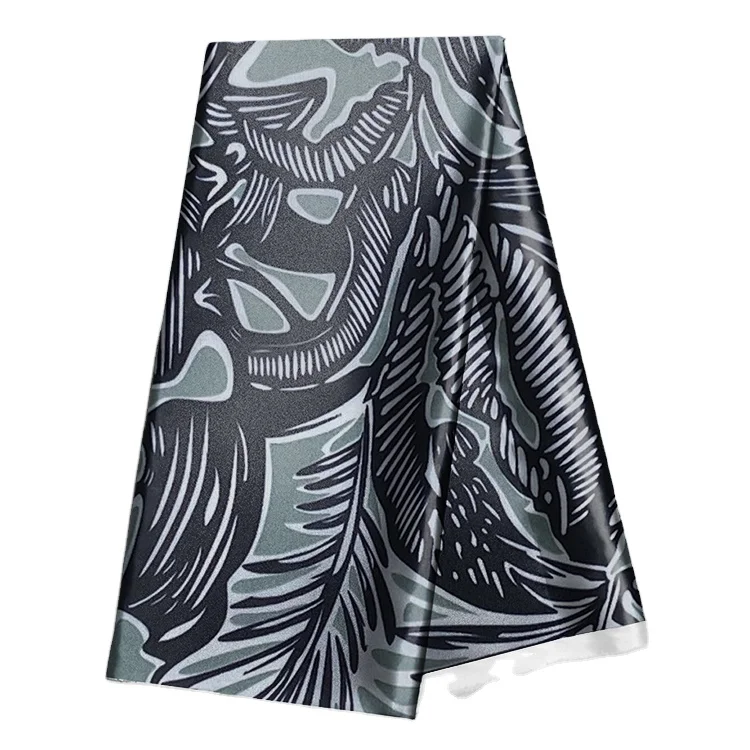 Premium 100% mulberry silk print satin chiffon design for scarf dress garment pillow eye mask towel