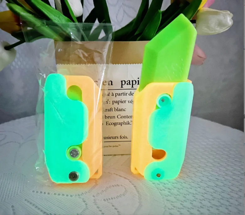 3D Gravity Jumping Toy Hot Plastic Radish Knife Chinese Popular Decompression Toy Fun Butterfly Knife